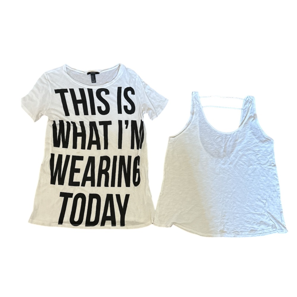 Bundle Prana Tank & Forever21 White Tshirt “ This is what I’m wearing Today” M